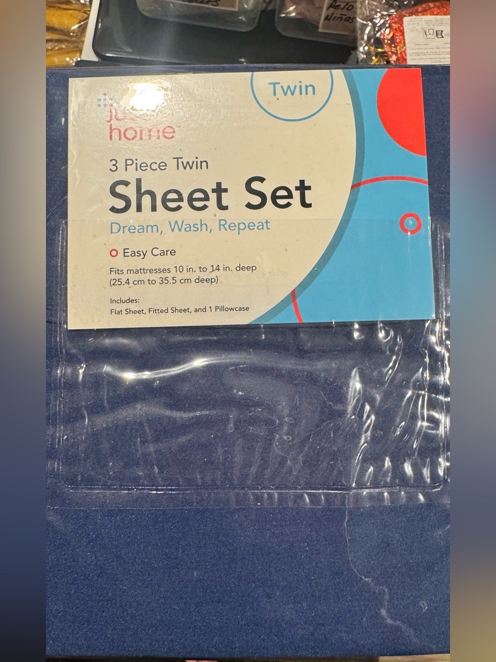 3-Piece Twin Sheet Set in Navy